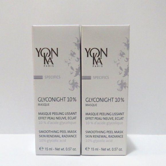 YONKA GLYCONIGHT 10% SMOOTHING PEEL MASK SKIN RENEWAL, RADIANCE 0.57 OZ 2 PC LOT - Picture 1 of 1